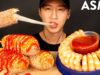 ASMR MOZZARELLA CORN DOGS & SHRIMP COCKTAILS MUKBANG (No Talking) EATING SOUNDS | Zach Choi ASMR