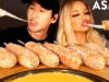 ASMR MOZZARELLA CORN DOGS & STRETCHY CHEESE with TRISHA PAYTAS (No Talking) EATING SOUNDS