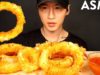 ASMR MOZZARELLA ONION RINGS MUKBANG (No Talking) COOKING & EATING SOUNDS | Zach Choi ASMR