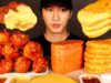 ASMR MUKBANG CHEESY BBQ CHICKEN & CHEESY SPAM & CHEESY HASH BROWNS (No Talking) EATING SOUNDS