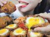 ASMR MUKBANG DEEP FRIED SOFT BOILED EGGS AND CHEESE  EATING SOUND | LINH-ASMR 먹방