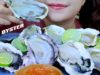 ASMR Mukbang eating Raw Oysters, soft eating sounds,+食べる,咀嚼音,먹방 이팅 | LINH-ASMR
