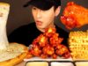 ASMR MUKBANG EXTRA CHEESY PIZZA & CHICKEN WINGS & GARLIC FRIES (No Talking) EATING SOUNDS