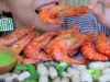 ASMR Mukbang Huge Tiger Prawns VS Stir fried baby king oyster mushrooms,eating sounds,BJ먹방|LINH-ASMR
