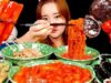 ASMR MUKBANG:) Korean street food party(Tteokbokki, tempura, fish cake, sundae, gimbap, noodles)떡볶이