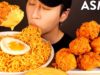 ASMR MUKBANG SPICY INDOMIE MI GORENG & CHEESY SPICY FRIED CHICKEN (No Talking) EATING SOUNDS