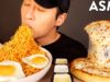 ASMR MUKBANG SPICY INDOMIE MI GORENG & EXTRA CHEESY PIZZA (No Talking) COOKING & EATING SOUNDS