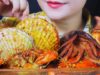 ASMR MUKBANG SPICY SEAFOOD (OCTOPUS , 2SHELLS CRAB , SCALLOPS WITH ENOKI MUSHROOM) | LINH-ASMR 먹방
