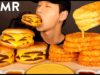 ASMR MUKBANG TRIPLE CHEESEBURGERS & CHEESY HASH BROWNS (No Talking) EATING SOUNDS | Zach Choi ASMR