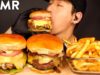 ASMR MUSHROOM SWISS BURGER & FRIES (No Talking) COOKING SOUNDS | Zach Choi ASMR