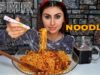 ASMR noodles with grilled chicken, veggies eating sounds | Mukbang |