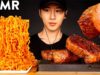 ASMR NUCLEAR FIRE NOODLES & FILET MIGNON MUKBANG (No Talking) COOKING & EATING SOUNDS