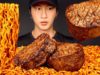 ASMR NUCLEAR FIRE NOODLES & FILET MIGNON MUKBANG 먹방 (No Talking) COOKING & EATING SOUNDS | Zach Choi