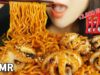 ASMR NUCLEAR FIRE NOODLES MINI + BABY OCTOPUS 미니핵불닭볶음면과 주꾸미 먹방(EATING SOUNDS) MUKBANG
