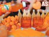 ASMR ORANGE FOOD(EDIBLE GLASS,ICE CREAM,MINI MACARON,ICE SPOON,DIAMOND GUMMY,EDIBLE SHOES,NIK-L-NIPS