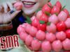 ASMR Peach-shaped mung bean cakes,SOFT CHEWY EATING SOUNDS | LINH-ASMR