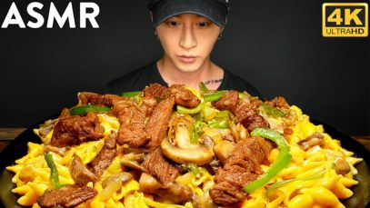 ASMR PHILLY CHEESESTEAK MAC N CHEESE MUKBANG | COOKING & EATING SOUNDS | Zach Choi ASMR