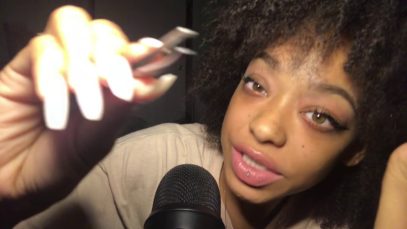 ASMR | Plucking & Pinching W/ Tweezers | Tongue Clicking