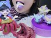 ASMR PURPLE FOOD OCEAN MERMAID MACARON MY CHIBI FONDANT JAPANESE OCTOPUS EATING SOUNDS | LINH-ASMR
