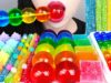 ASMR RAINBOW DESSERTS 무지개 먹방 팝핑보바, 보석젤리, 별사탕 먹방 POPPING BOBA, JELLY, GUMMY MUKBANG NO TALKING EATING