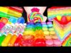 ASMR RAINBOW DESSERTS *UNICORN TEARS, CREPE CAKE 유니콘 눈물, 무지개 크레이프 케이크, 먹는 컵젤리, 마카롱 먹방 EATING MUKBANG