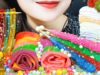 ASMR RAINBOW FOOD PLATTER * EDIBLE TOWEL,JELLY NOODLES,CREPES CAKE,CRYSTAL ROCK CANDY | LINH-ASMR 먹방