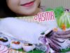 ASMR Raw Cuttlefish (Ika sashimi) EXTREME CHEWY EATING SOUNDS | LINH-ASMR