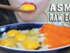 ASMR RAW EGGS WITH COOKED RICE AND TOBIKO EGGS (JAPANESE EGGS)SLIMY CRUNCHY EATING SOUNDS| LINH-ASMR
