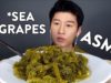 *ASMR* Raw SEA GRAPES (No Talking) EXTREME Crunchy Eating Sounds | Zach Choi ASMR