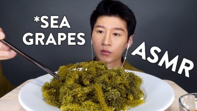 *ASMR* Raw SEA GRAPES (No Talking) EXTREME Crunchy Eating Sounds | Zach Choi ASMR