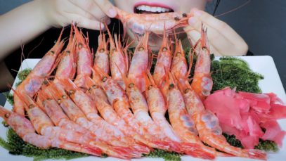 ASMR RAW SWEET SHRIMPS , EATING SOUNDS | LINH-ASMR