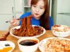 ASMR (Real delivery meal) 짜장면 탕수육 BLACK BEAN NOODLES, TANGSUYUK, DUMPLING.  | bokyoung MUKBANG