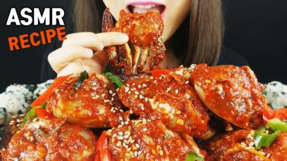 ASMR *RECIPE* I MADE SPICY MARINATED RAW CRAB (EATING SOUNDS)MUKBANG