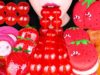 ASMR RED DESSERTS * STRAWBERRY MACARONS, TANGHULU, JELLY BALLS, ROLL CAKE EATING SOUNDS MUKBANG 먹방