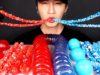 ASMR RED FOOD VS BLUE FOOD, GIANT GUMMY WORM, NERDS ROPE, PLANET GUMMY, ROCK CANDY, GUMMY BALLS 먹방