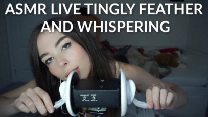 |ASMR| RELAXING FEATHER TINGLES AND WHISPERING
