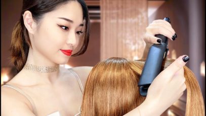 [ASMR] Relaxing Hair Straightening and Oil Treatment