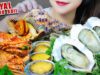 ASMR ROYAL SEAFOOD BOILED PLATTER(LOBSTER ABALONE GIANT OYSTER QUEEN SNAIL)EATING SOUNDS |LINH-ASMR