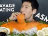 *ASMR* SALMON SASHIMI (SAVAGE EATING SOUNDS) No Talking