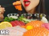 ASMR SALMON SUSHI + TUNA SASHIMI 연어회 참치회 리얼사운드 먹방 (EATING SOUNDS)MUKBANG REAL SOUNDS