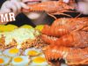 ASMR SAMYANG CHEESY FIRE NOODLES WITH FRIED EGGS AND BABY LOBSTERS EATING SOUNDS | LINH-ASMR