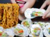 ASMR SAMYANG FIRE NOODLES WITH GRILLED MIYAGI OYSTER CHEWY CRUNCHY EATING SOUNDS LINH ASMR