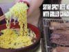ASMR SAMYANG SUTAH SPICY BEEF NOODLES WITH GRILLED CANADIAN BEEF , CHEWY EATING SOUNDS | LINH-ASMR