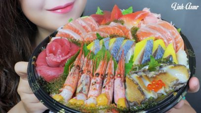 ASMR SASHIMI PLATTER , EATING SOUNDS | LINH-ASMR