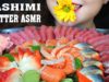 ASMR SASHIMI PLATTER (SALMON,RED CLAMS ,KANZUNOKO NISHIN,TUNA) EATING SOUNDS | LINH-ASMR