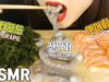 ASMR SEA GRAPE AND LIVING OCTOPUS AND SALMON SASHIMI  바다포도와 산낙지와연어(EATING SOUNDS)NO TALKING