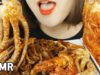 ASMR 해물짜장면과 매운배추김치 먹방 SEAFOOD BLACK BEAN NOODLES & SPICY KIMCHI (EATING SOUNDS)MUKBANG