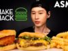 ASMR SHAKE SHACK MUKBANG (Chicken Sandwich & Burger) No Talking | EATING SOUNDS | Zach Choi ASMR
