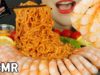 ASMR SHRIMP & FIRE NOODLES 맛있는 새우와(쉬림프링)불닭볶음면의 만남 EATING SOUNDS MUKBANG REAL SOUNDS
