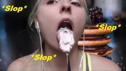 ASMR Sloppy Yogurt Eating – Pop Corn Crunching – Deep Intense Mouth Sounds